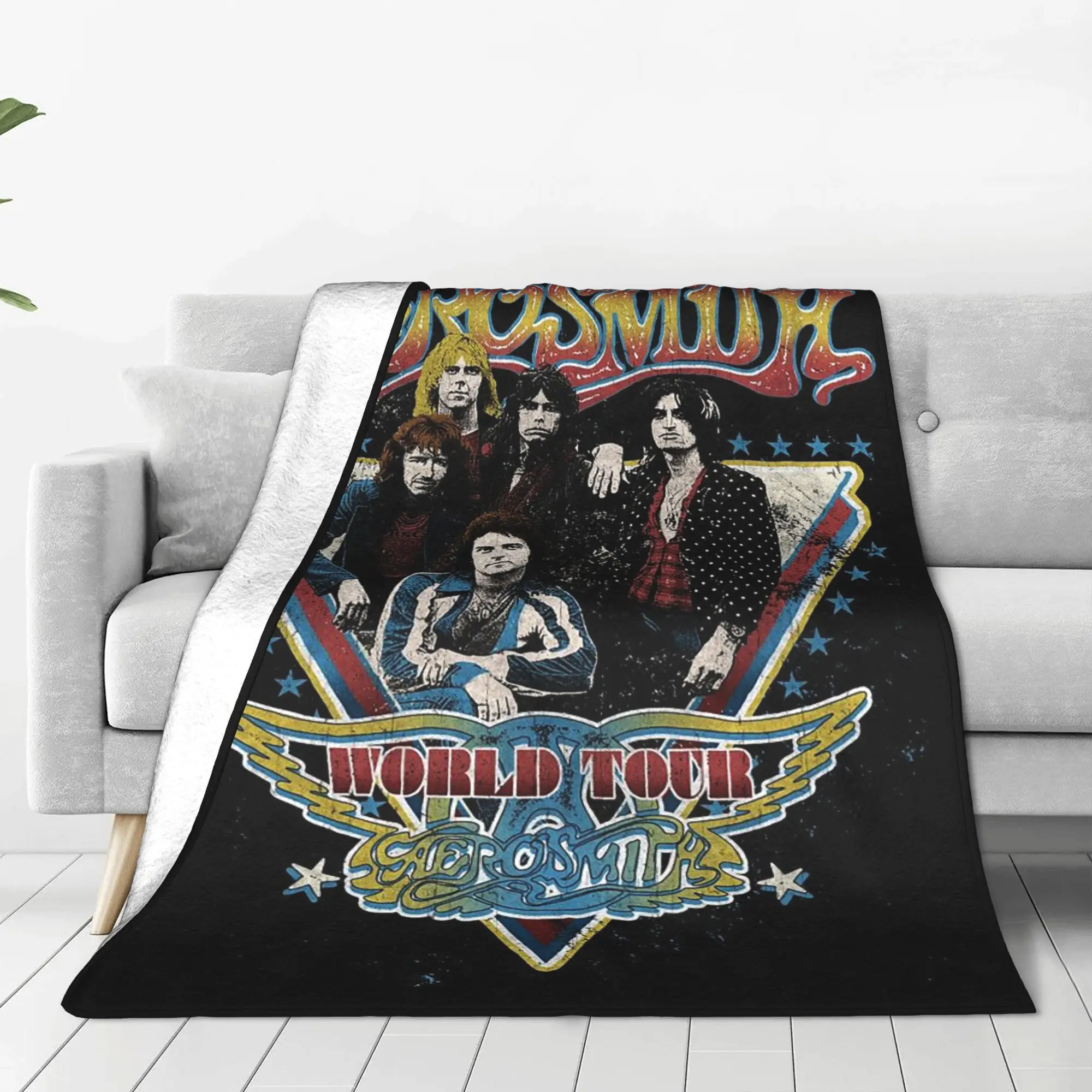 Фото Музыкальные одеяла Aerosmith Farewell Tour Band, портативное флисовое одеяло для дивана для дома, спальни, уличные пледы, покрывало, одеяло №4