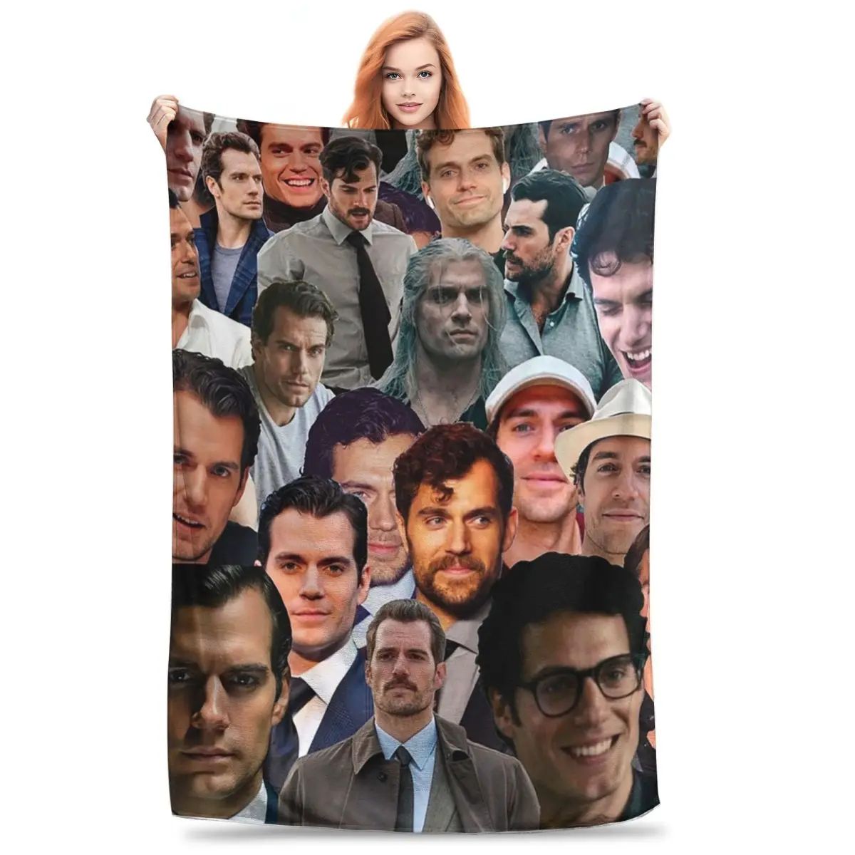 Флисовые дышащие одеяла для дивана с коллажем фотографий