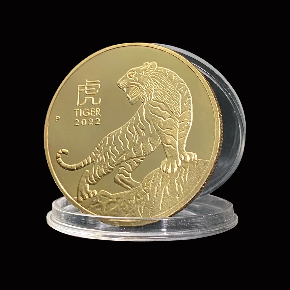 2022 г. золотая монета тигра Элизабет II памятные монеты австралии празднование