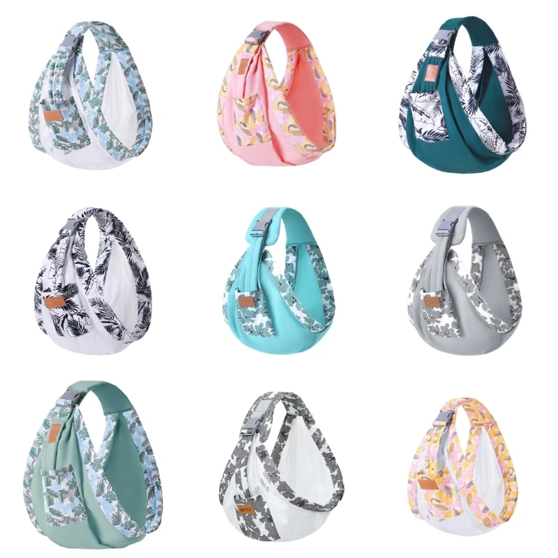 2023 New Travel Sling Carrier Baby Ring Sling Infant Shoulder Wrap Carrier Floral Carrier