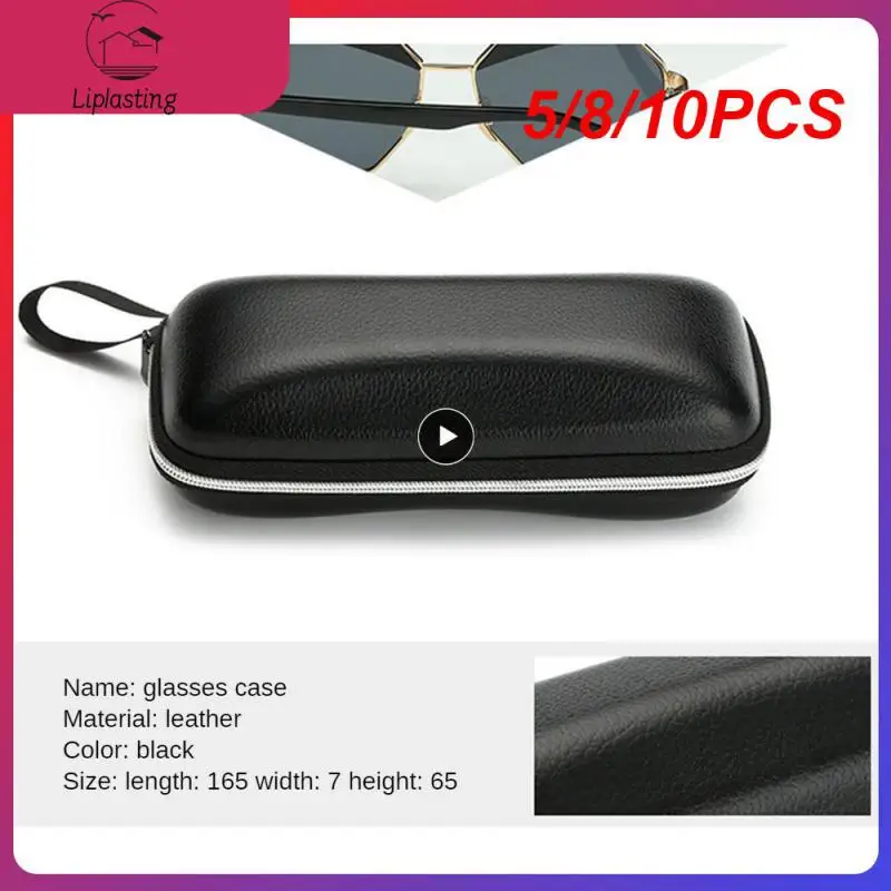 

5/8/10PCS Portable Sunglasses Zipper Box Strong Delicate Leather Eyewear Case Protective Glasses Personalized Storage Boxes