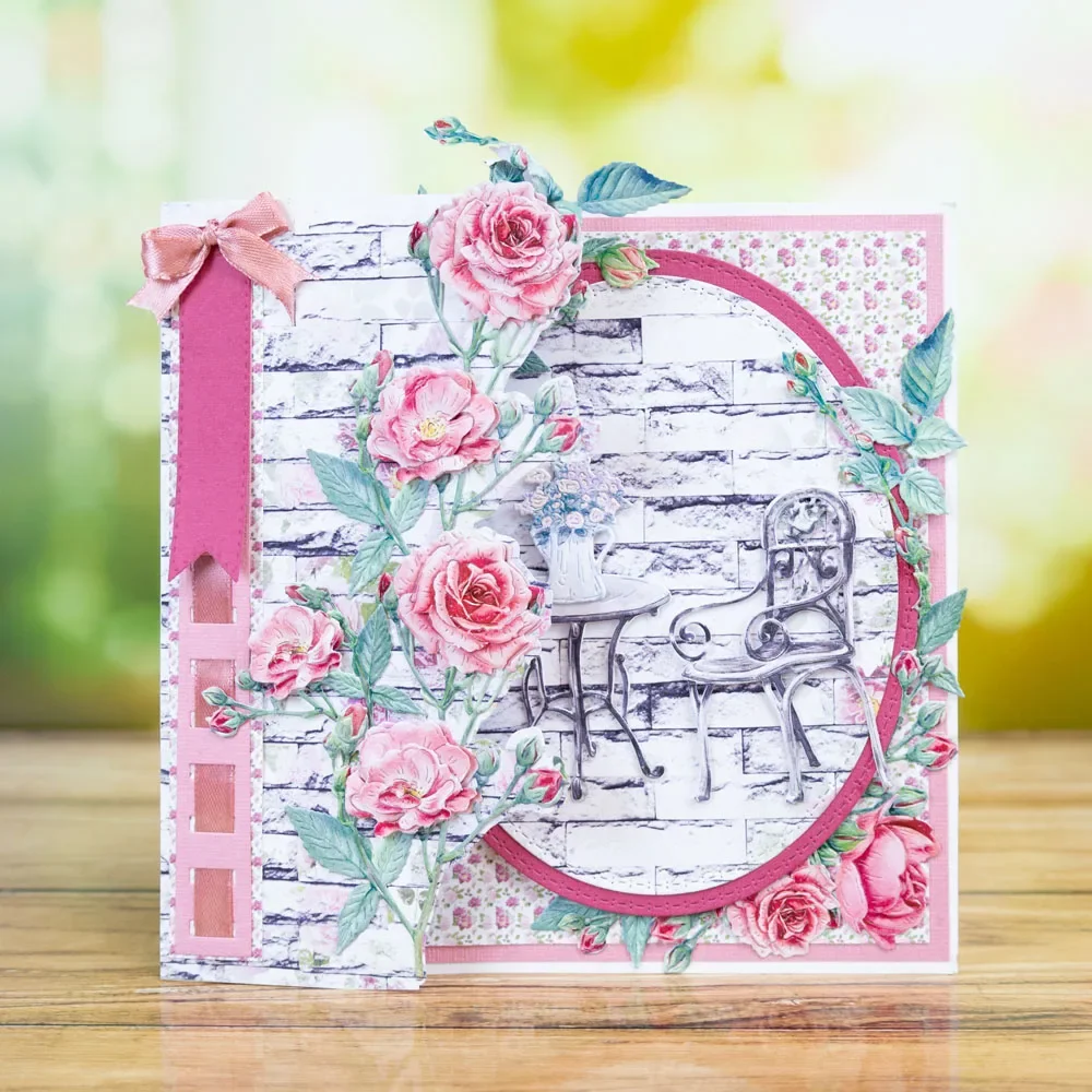 Дикий цветок месяца цветы розы металлические штампы штамп скрапбукинг украшение