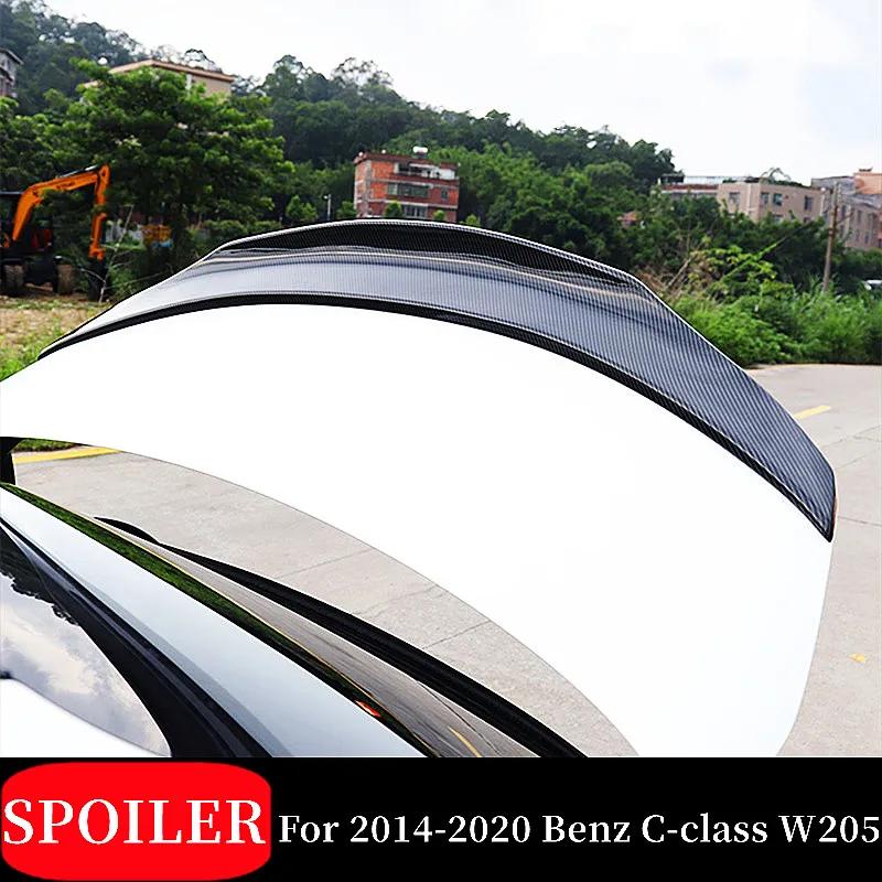 

Rear Trunk Lid Lip Black Carbon Spoiler Wings BodyKit For 2014-2020 Mercedes Benz C-class W205 C260 C43 C63 AMG 4 Door Part