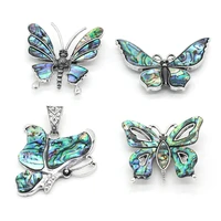 natural shells abalone cute butterfly brooch pendant for jewelry makingdiy necklace earring hanging accessories charm gift party