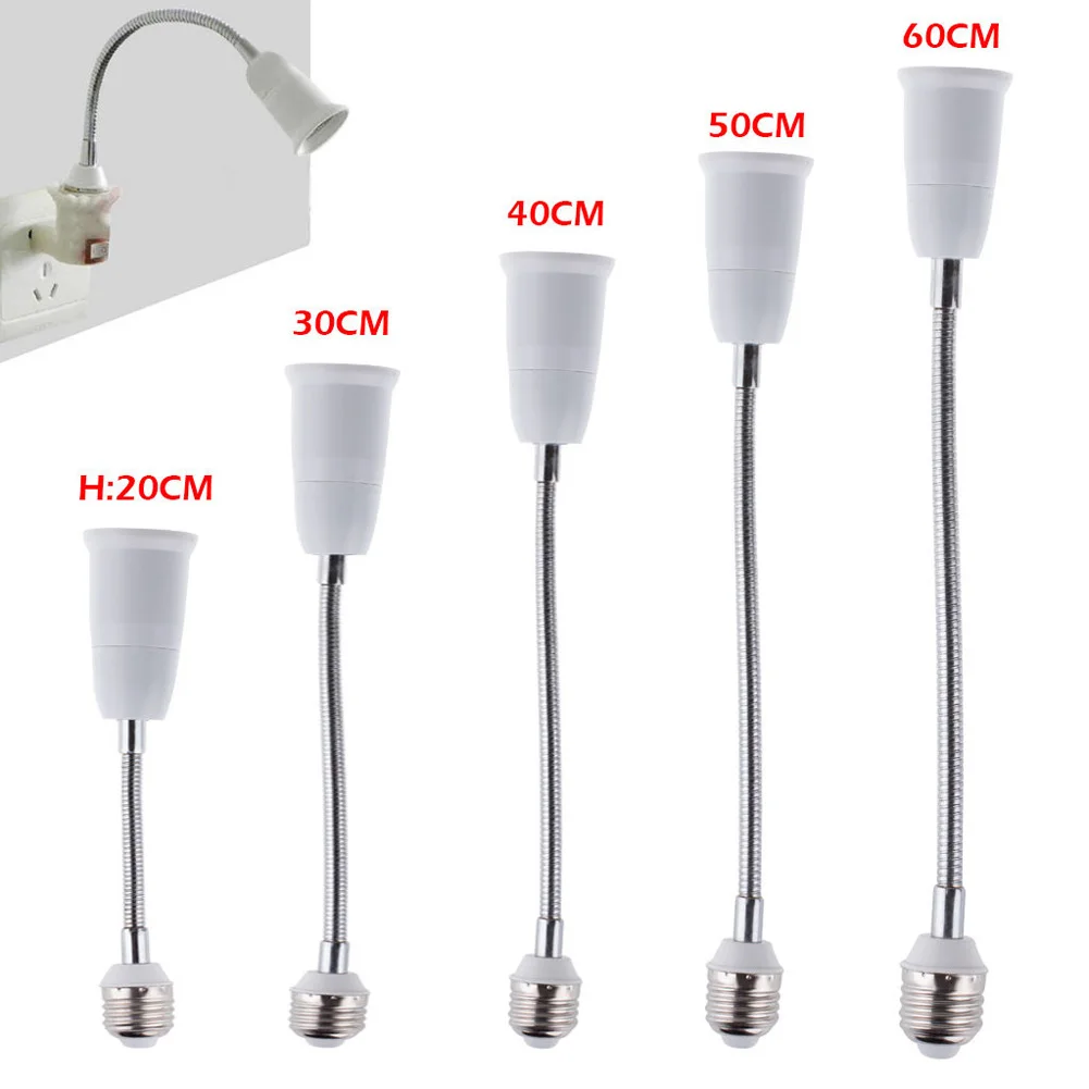 

E27 LED Light Bulb Lamp Holder 20/30/40/60CM Flexible Extension Adapter Socket For Lamp Light Extension Light Holder Converters