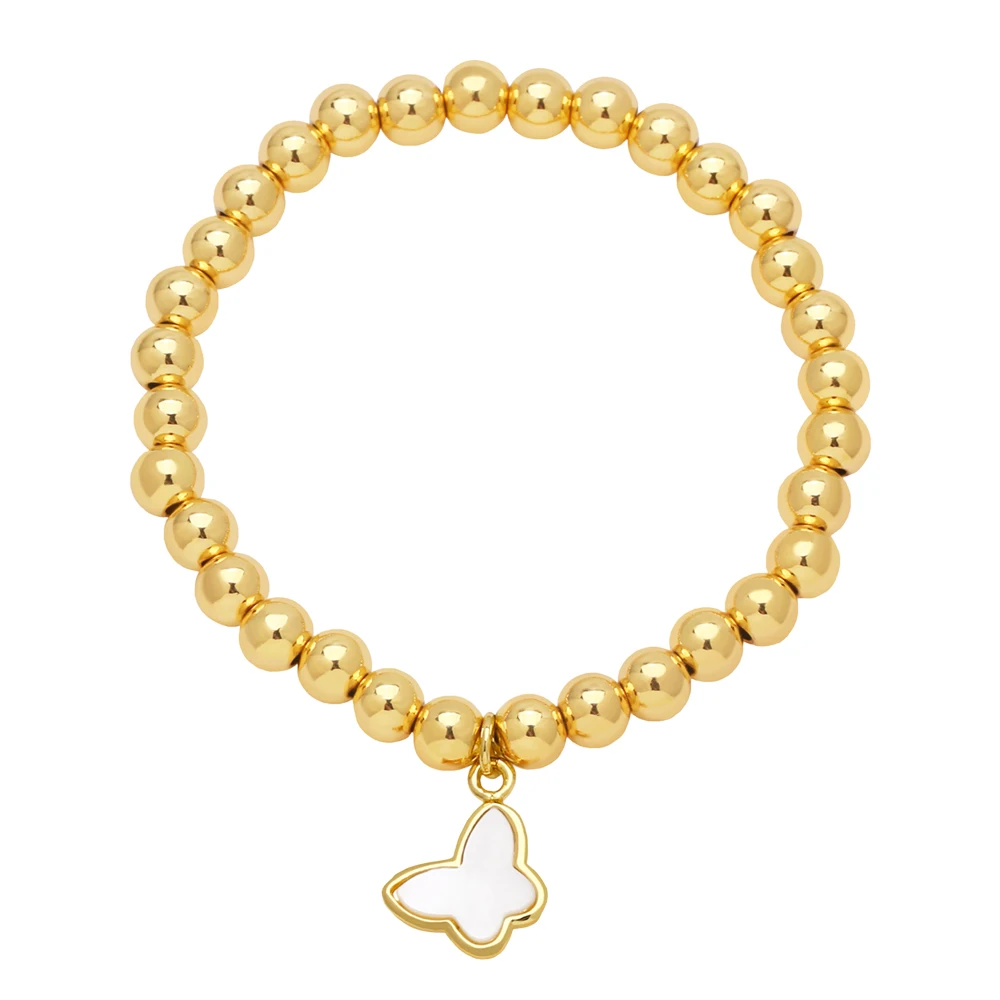 FLOLA простые позолоченные браслеты Newlyn с крестом для женщин цепочка из бисера