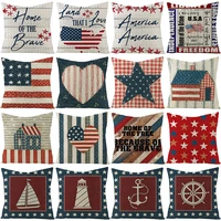 home decorative linen throw pillow covers 4th of july usa independence day decor pillow cases square 18x18 inches cushion cover