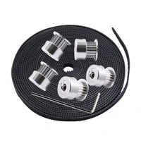 3d printer parts 5pcs 20 tooth pulley 5 meter 6mm gt2 opening belt 1pcs wrench diy kit 3d printer pulley belt