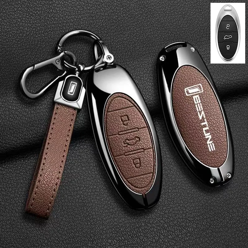 

Чехол для автомобильного брелока из цинковой кожи для FAW Bestune T77 T77pro 2021, новый B70 T55 T33 T99, защитный держатель, брелок, аксессуары