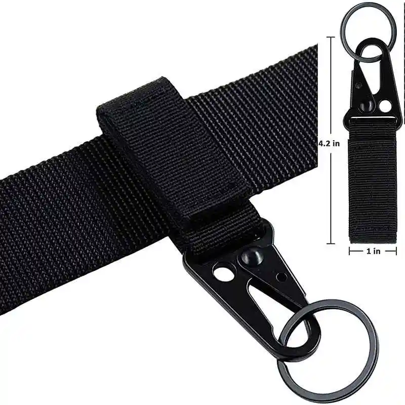 

1PCS Outdoor Tool Nylon Key Ring Holder TacticalGear Clip Belt Keepers Military Utility Hanger Carabiner Tactical Molle Hook