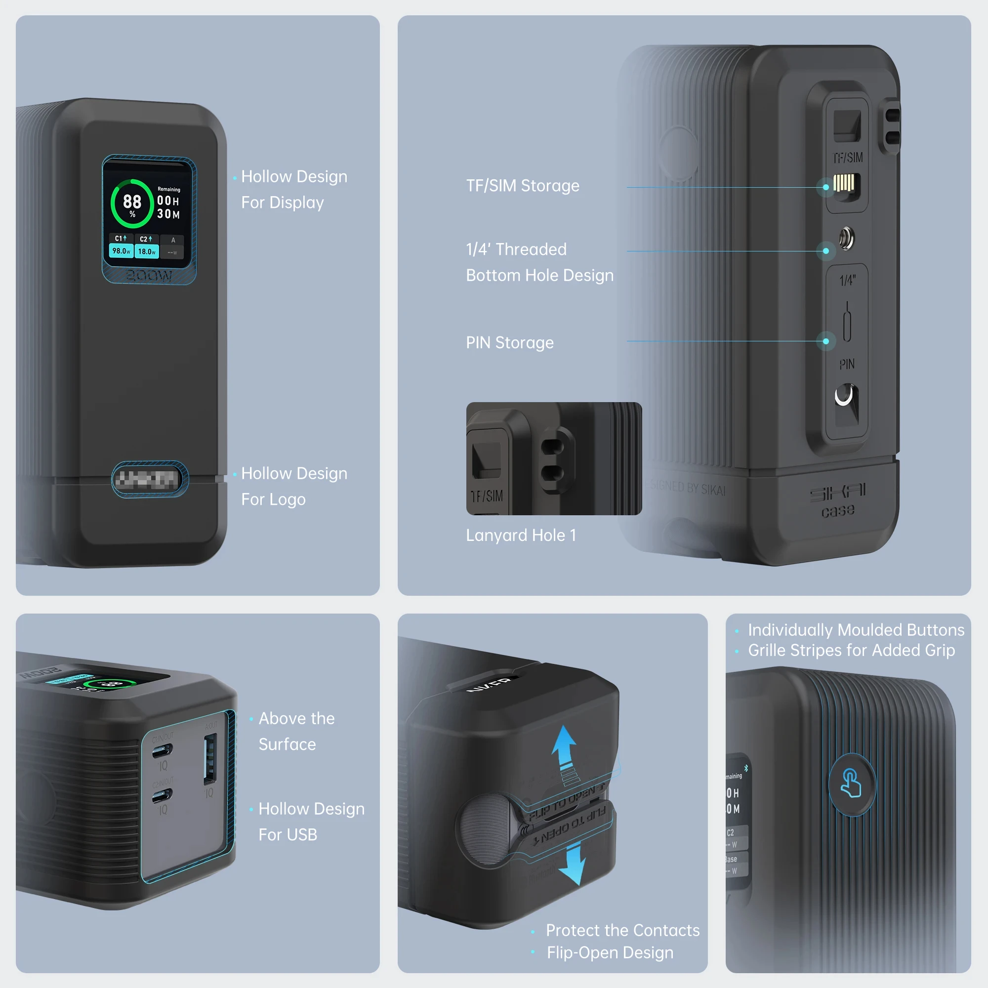 Фото Силиконовый чехол, дорожный чехол для Anker Prime Power Bank, 20 000 мАч, 200 Вт, защитный чехол для хранения карт TF/SM для Anker 200 Вт Prime №2