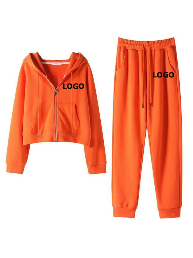 

Осень 2023, свитер на молнии с логотипом под заказ, штаны для спортзала, спортивный костюм, женский повседневный комплект из двух предметов с капюшоном и длинным рукавом