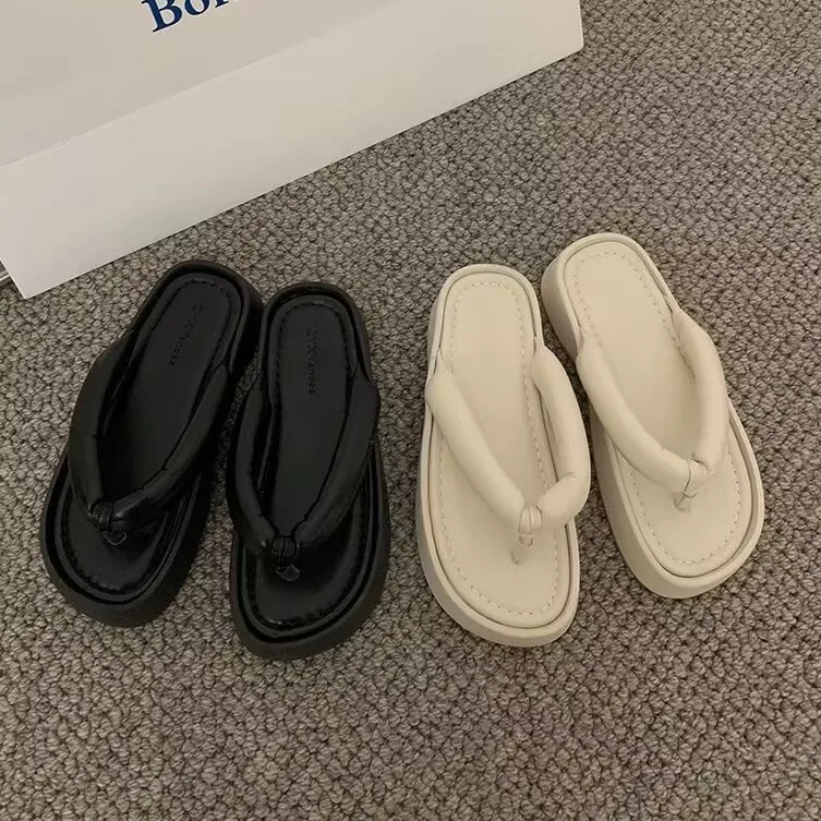 Women Fashion Bowknot Summer Slippers Clip Toe Flip Flops Shoes Female Platform Outdoor Beach Sandals Ladies Casual Flat Slides