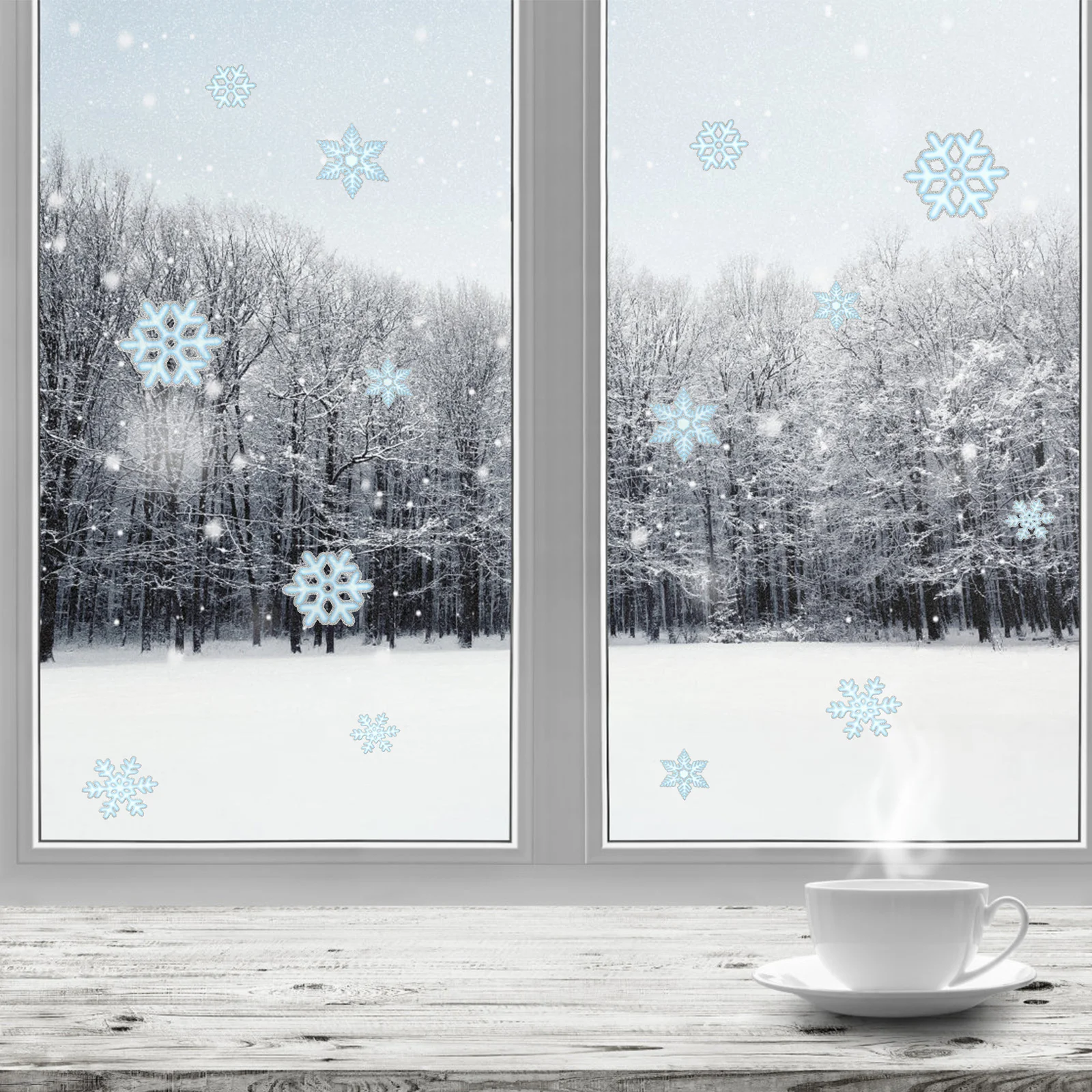 4 шт. наклейки на снежное стекло снежинка наклейка окно рождественская тема