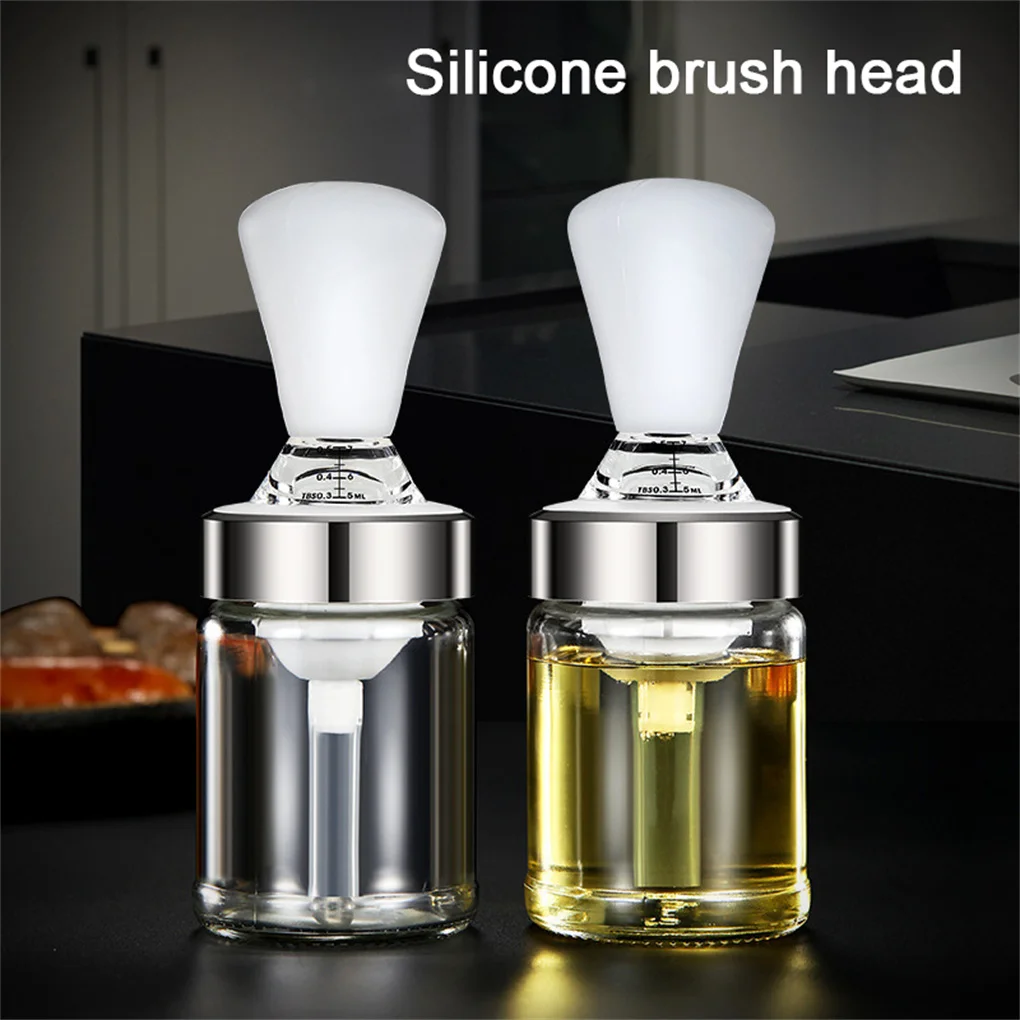 

2-in-1 Oil Bottle Brush Reusable Dispenser Condiment Container Barbeque Grilling Indoor Outdoor Home Kitchen Supplies