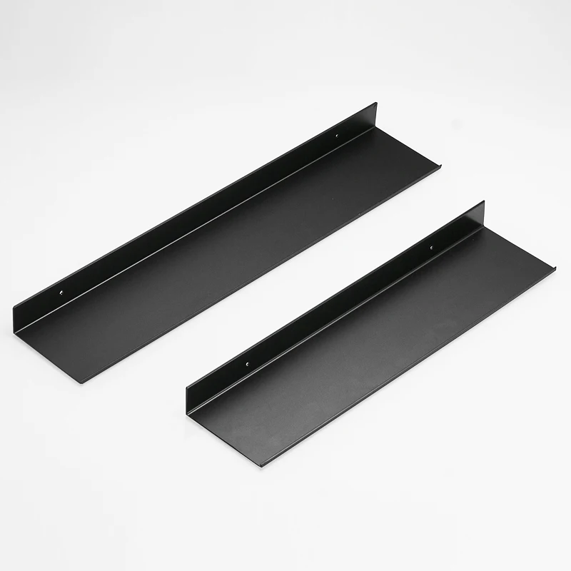 Органайзер для ванной комнаты настенный угловой черный из алюминия с полками для хранения шампуней, гелей и других аксессуаров.