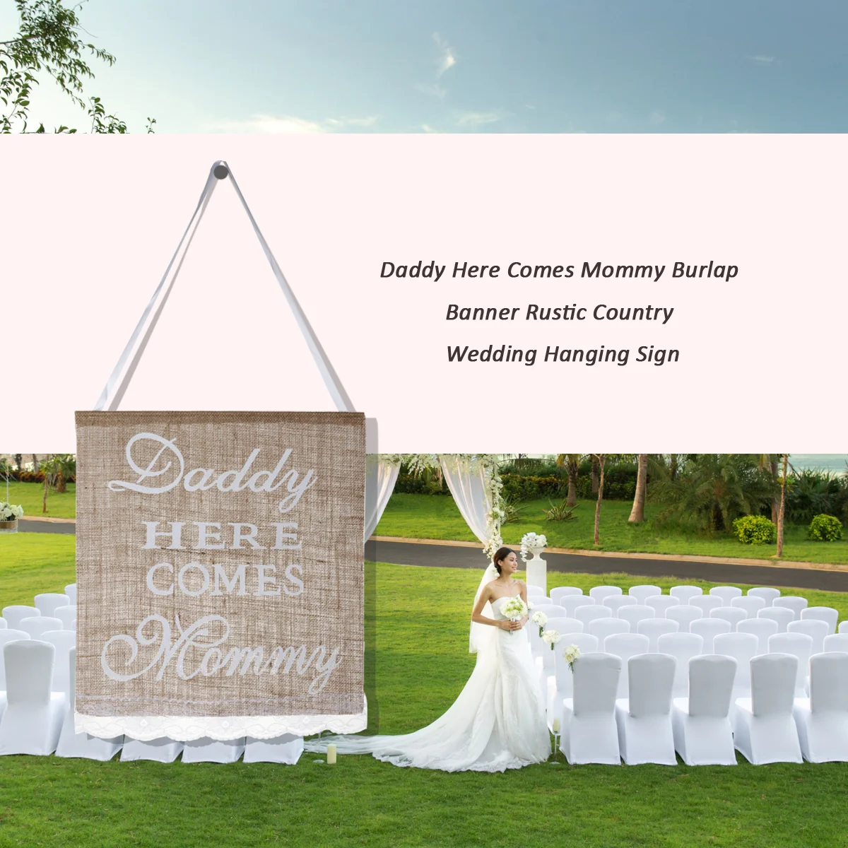 

Папа приходит, баннер для мамы, флажки в деревенском стиле, льняная гирлянда, подвесной знак для свадебной вечеринки