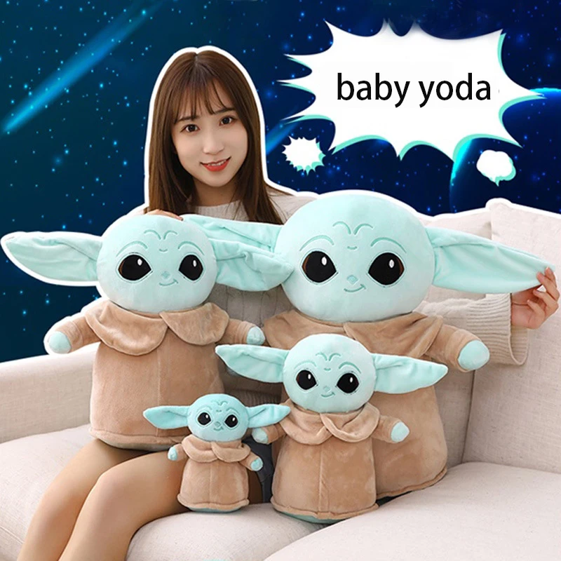 

New Disney Star Wars Yoda Baby Plush Toy Master Mandalorian Doll Decoration Pillow Kawaii Stuffed Toys Gift Dolls For Childrens