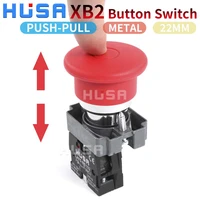 xb2 button switch mushroom head 22mm start 1no nc momentary push pull button switch metal metal plastic emergency button