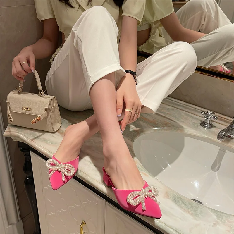 

2022 Star Style Women Sandals Elegant Pointed Toe Slingback Summer Office Lady Shoes Fashion High Heels Gladiator Sandals Woman
