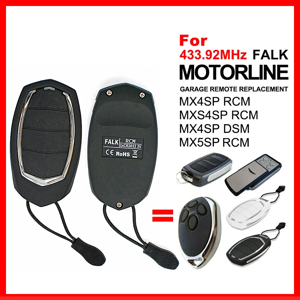 

Пульт дистанционного управления для гаража, совместимый с передатчиком MOTORLINE MX4SP RCM / MXS4SP RCM / MX5SP / MX4SP DSM DSM, открывателем ворот 433 МГц