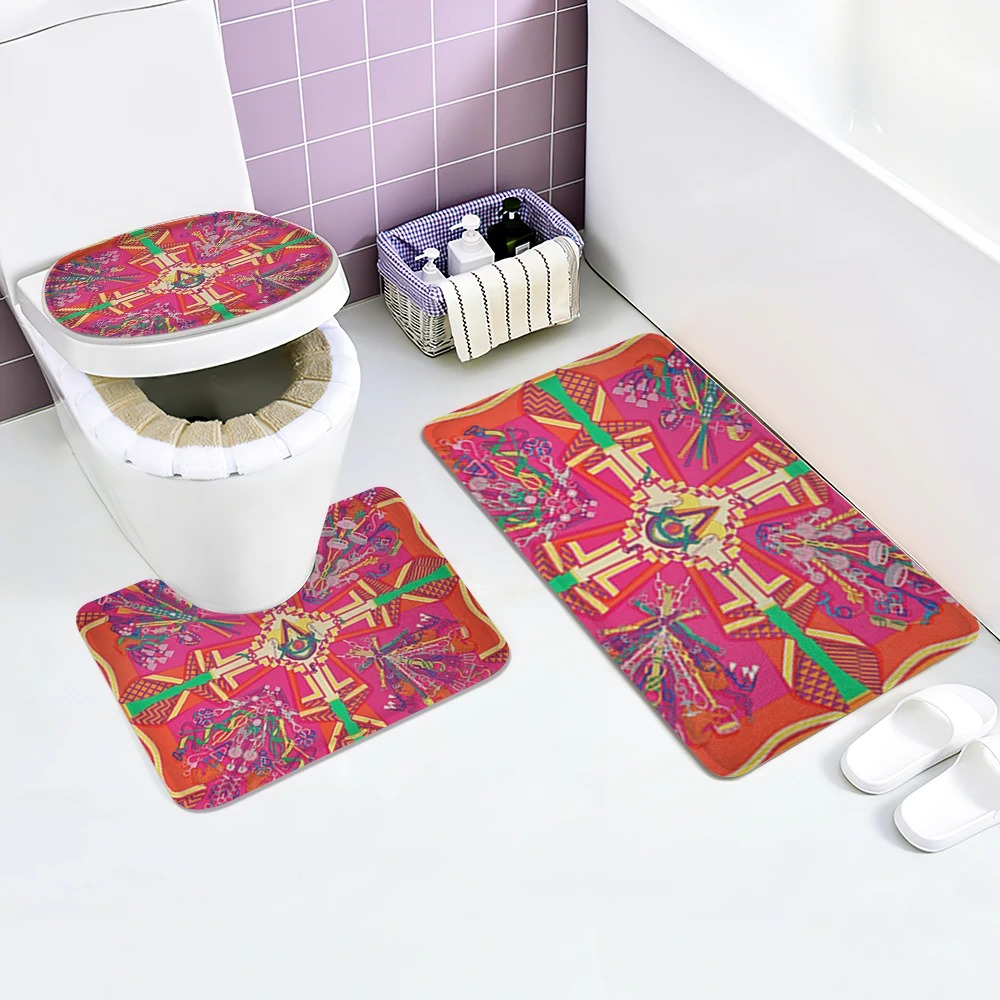 

Набор декоративных ковриков для ванной комнаты, Набор ковриков для ванной комнаты, коврик для туалета, душевой коврик, нескользящий коврик ...