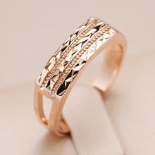 Kinel Hot Unusual Creative Hollow Glossy Rings for Women Fashion 585 Rose Gold Color Ethnic Bride Daily Fine Vintage Jewelry