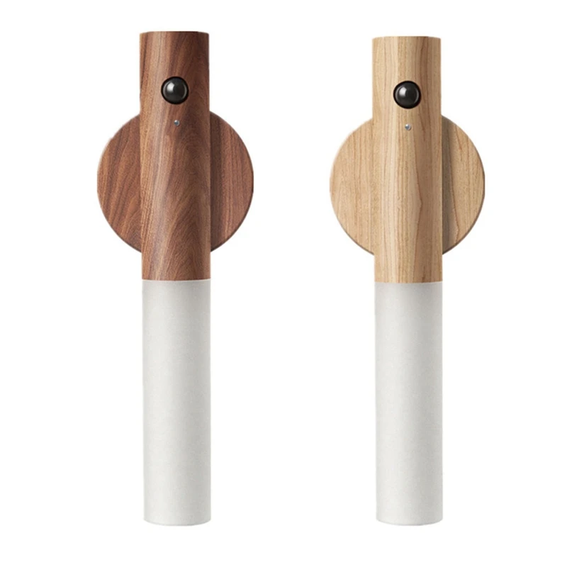 

Intelligent Auto PIR Motion Sensor LED Rechargeable Magnetic Night Light Wood Wall Light Kitchen Cabinet Light Lamp