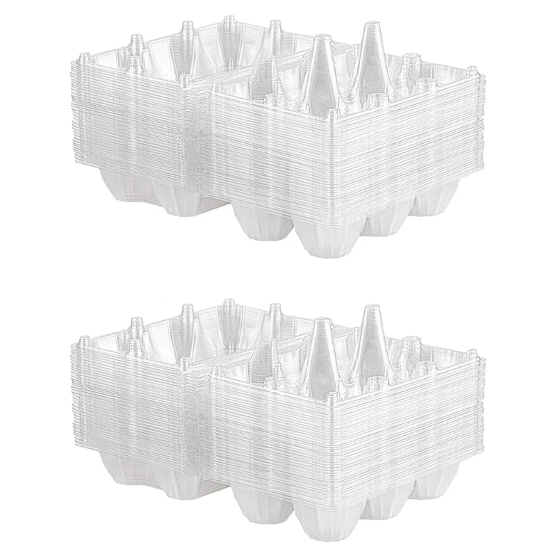 

72Pcs Egg Cartons Clear Plastic Egg Holder Storage Container Egg Tray For Family Pasture,Refrigerator Storage,6 Grids