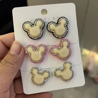 cute mouse stud earring fashion cartoon resin earrings for women 2022 hot lovely luxury zircon romantic wedding jewelry as gifts