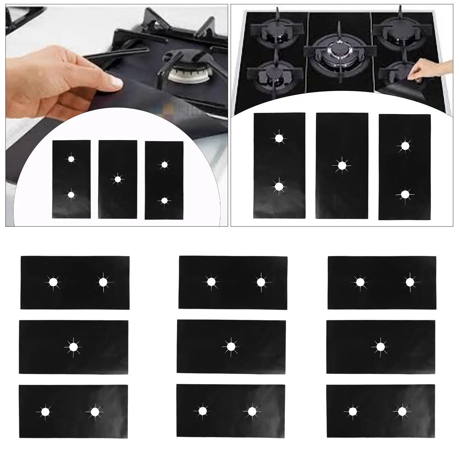 Крышка для плиты антипригарные моющиеся многоразовые вкладыши 5 отверстий