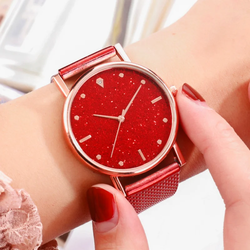 Women's Full of Stars Colorful Face Quartz Fashion Watch Magic Star Women's Watch 2023  Silicone Mesh Strap Casual Fashion Watch