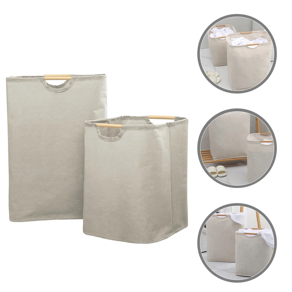 

2 Pcs Laundry Basket Clothes For Bedroom Foldable Storage Holder Folding Design