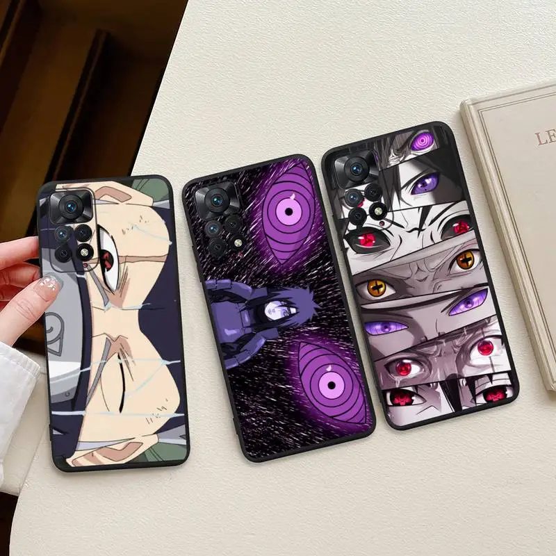

Anime Naruto Itachi Uchiha Sasuke Kakashi Eyes Phone Case For Redmi Note 11E 11S 11 10 9 Pro 9A K20 K30 K40 Soft Silicone Cover