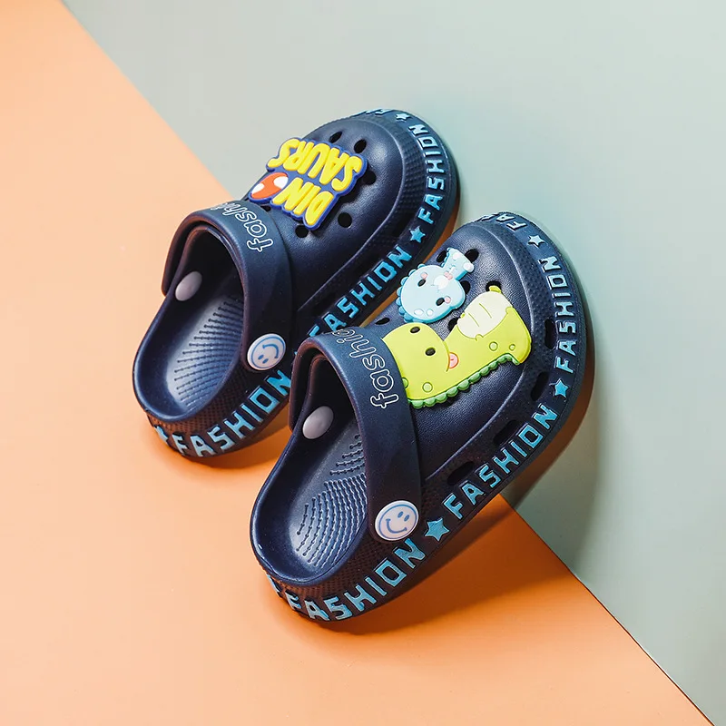 Шлепанцы с динозавром для мальчиков и девочек дышащие сандалии сада пляжа тапки