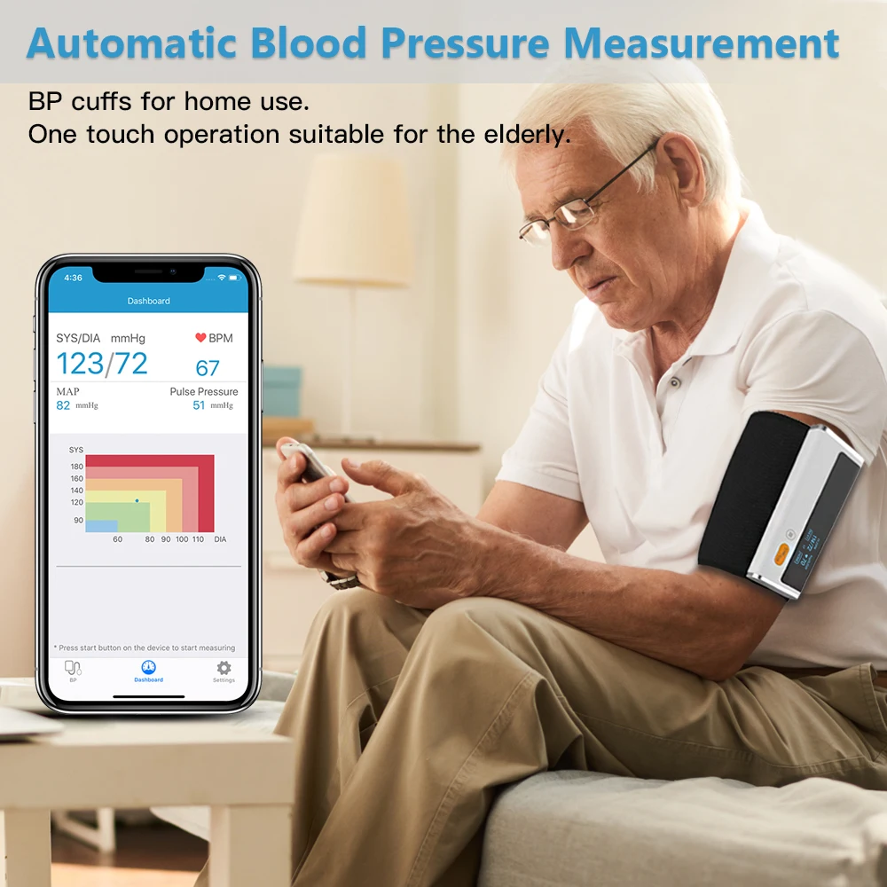 

Checkme BP2 Upper Arm Digital Sphygmomanometer Medical Device Ecg Blood Pressure with IOS and Android APP Bp Machine
