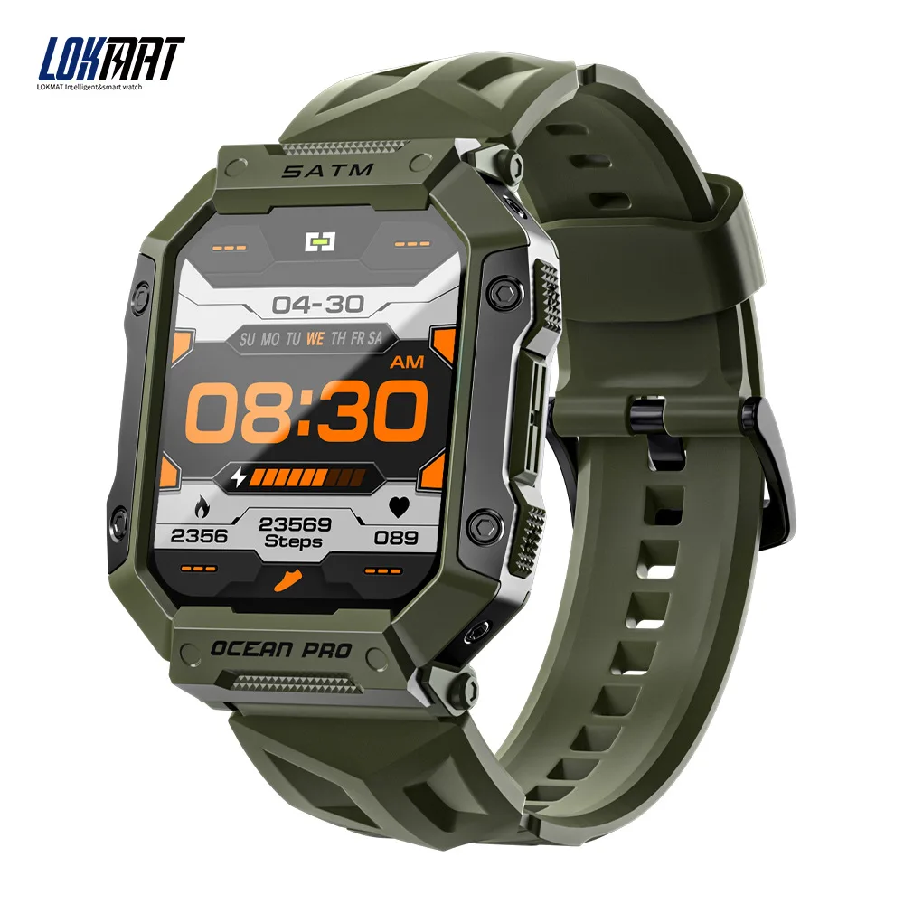 

LOKMAT Ocean Pro Smart Watch 1.85 Inch TFT Touch Screen IP68 Waterproof Sport Fitness Tracker Heart Rate Monitor For Android IOS