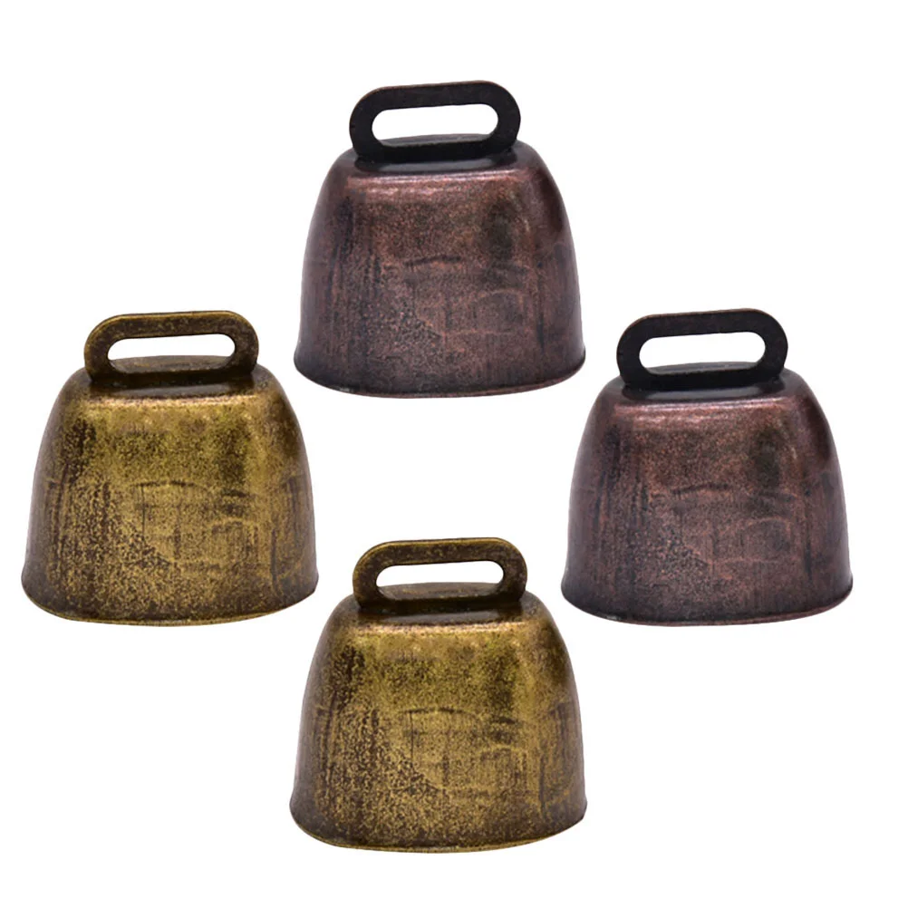 

4 Pcs Small Vintage Cow Bell Decorationss For Sporting Events Farm Cow Decorations Metal Cattle Small Hanging Vintage Horse