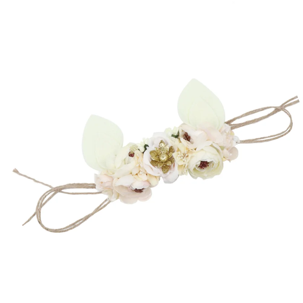 

1PC Easter Hair Band Simulation Flower Headband Ear Design Headdress Hemp Rope Headwear Hair Decoration