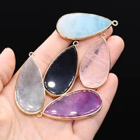 natural stone pendants water drop labradorite amethyst crystal for jewelry making diy women necklace earrings gifts