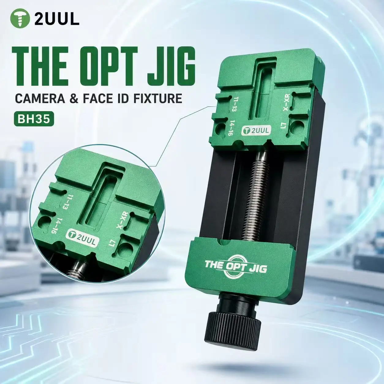 Фото 2UUL BH35 THE OPT JIG Крепление для фиксации компонентов камеры Face ID, прецизионный держатель-зажим для инструментов ремонта мобильных телефонов серии X-17 №3