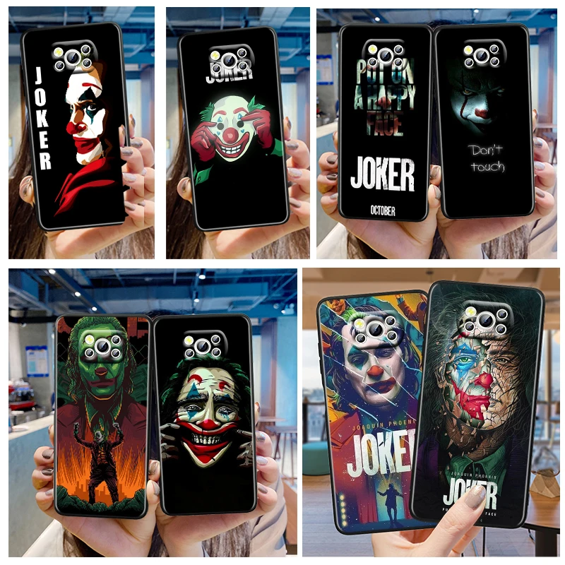 

Superhero The Joker Anime Phone Case For Xiaomi Mi Poco X5 X4 X3 NFC F4 F3 GT M5 M5s M4 M3 Pro C50 C40 5G Black Soft Cover