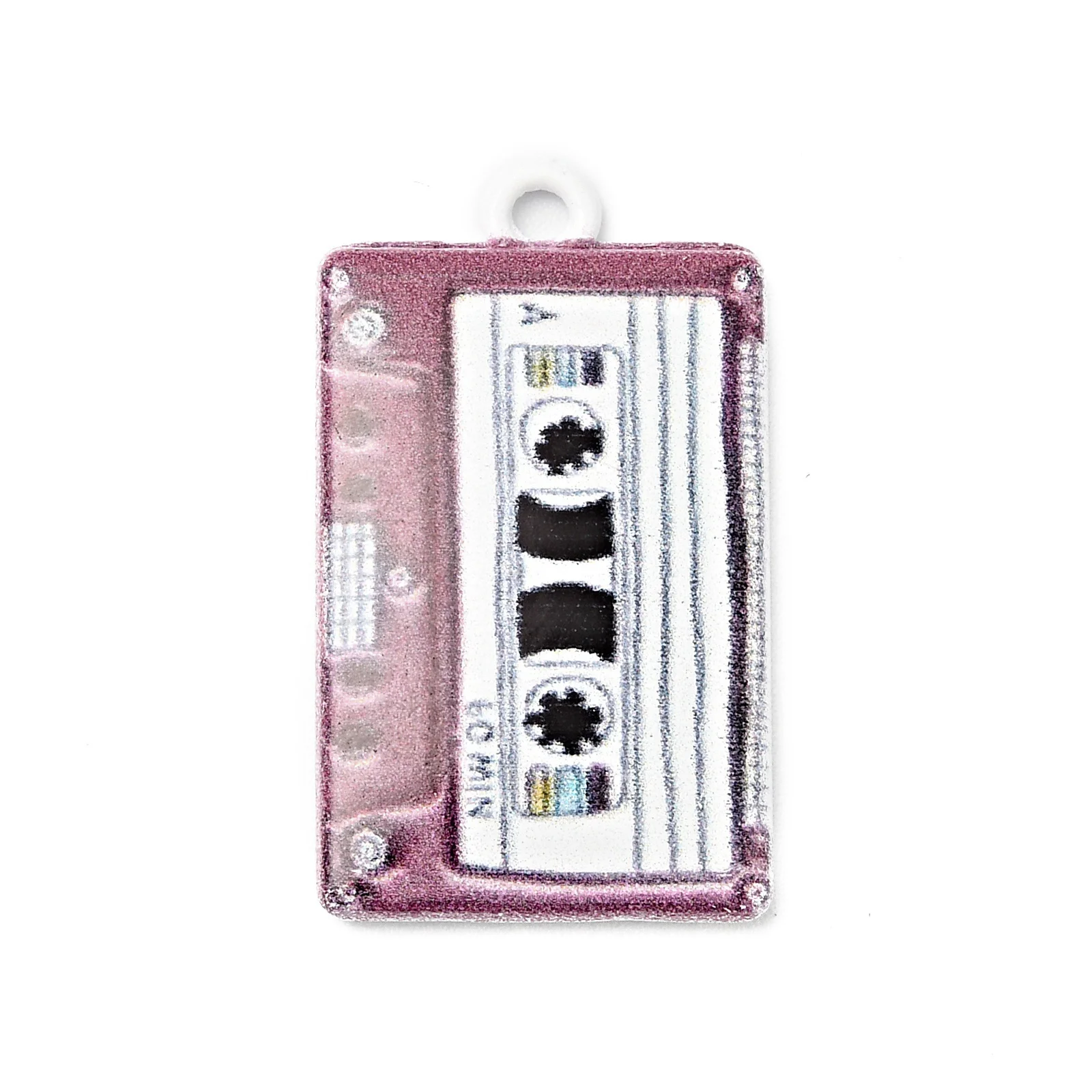 

Pandahall 30Pcs Mixed Color Cassette Tape Printed Alloy Pendants Platinum Color Charms With Hole For Necklace Jewelry Making