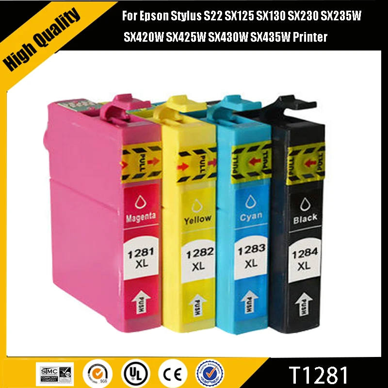 Совместимый картридж Vliaxh T1281 T1282 T1283 T1284 для принтера Stylus S22 SX130 SX125 SX235W SX435W SX425W BX305F