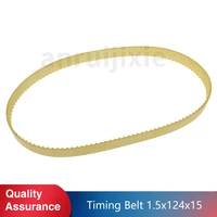 timing belt m1 5x124tx15mm rubber synchronous belt m1 5x15mm vee belt main drive belt for sieg sc6c6