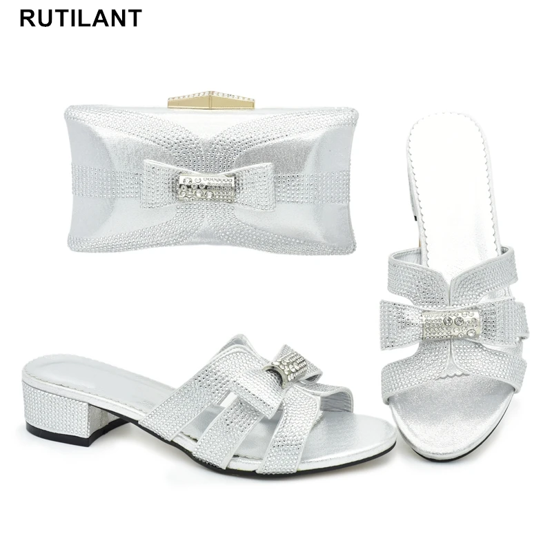 

Новейший дизайн, итальянские туфли и сумки, подходящий набор с Африканской женской вечерней обувью стразы, набор с сумкой, Женская Роскошная обувь