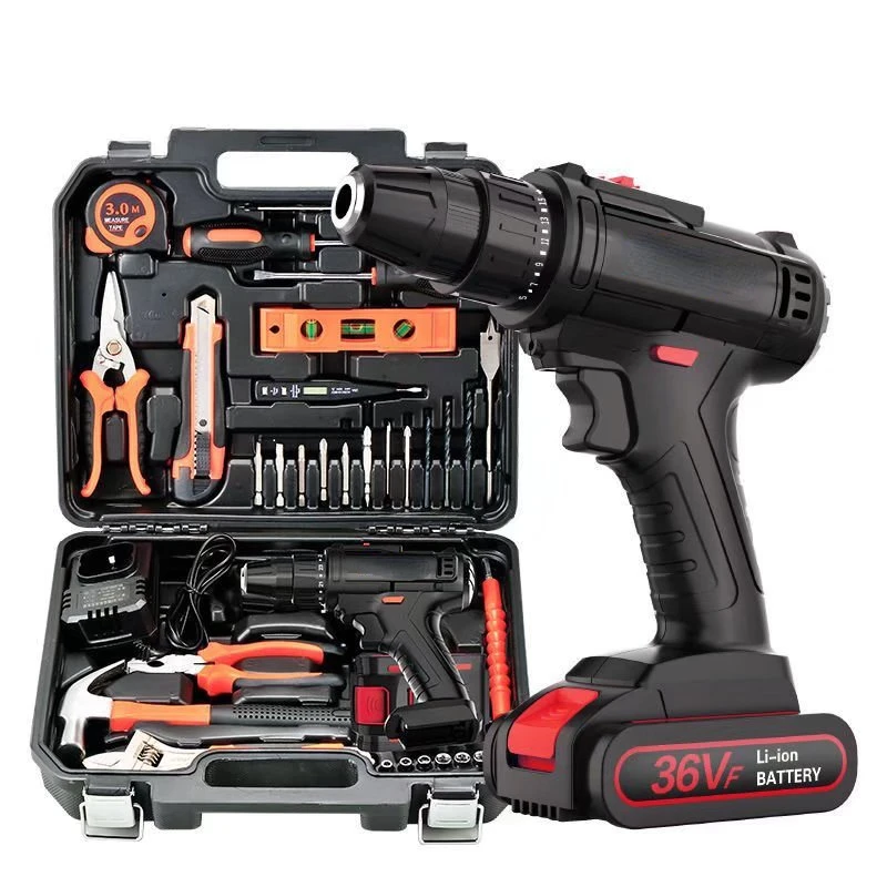 

2022 low price Household multifunctional lithium electric drill, electric screwdriver, electric carpenter set, hardware tool box