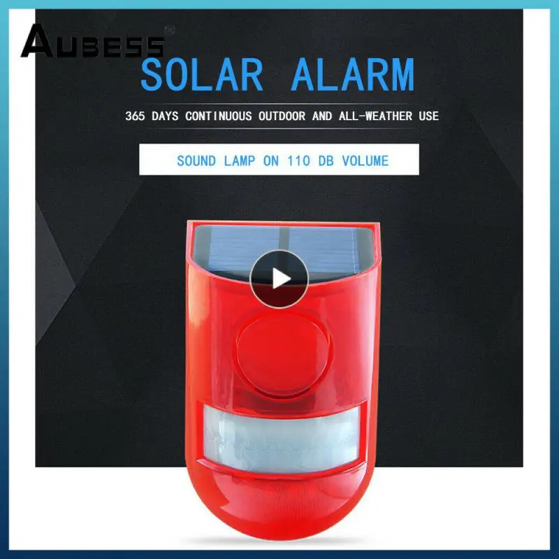 

1~6PCS Solar Alarm Lamp 110db Warning Sound 6led Red Light IP65 Waterproof Motion Sensor Caution Lights For Warehouse Secret