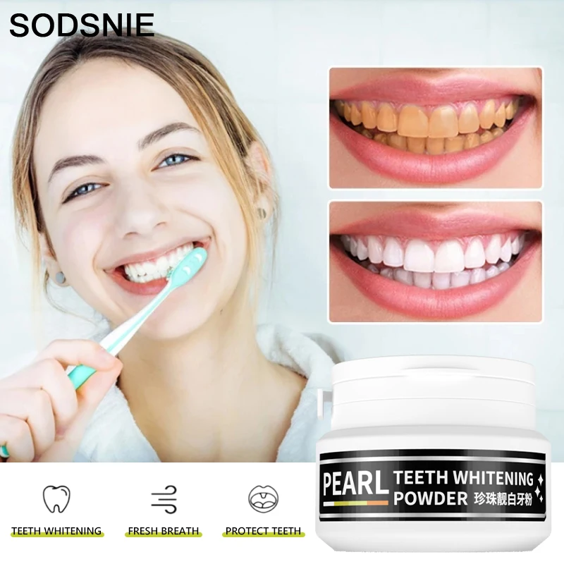 

Pearl Teeth Whitening Powder Anti-Sensitive Effectively Removal Yellow Teeth Smoke Stains Freshen Breath Oral Hygiene Clean 30g
