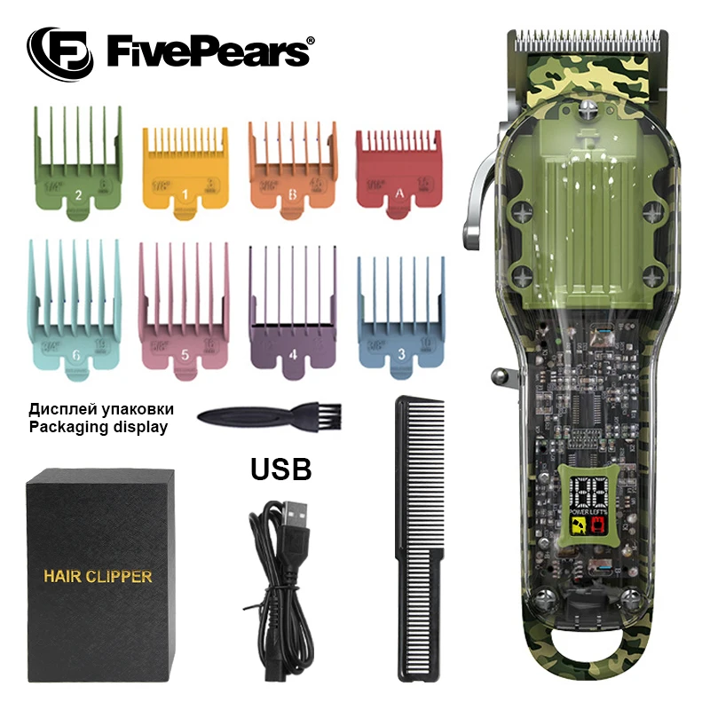 FivePears Hair Trimmer For Men Professional，LED Screen/Low